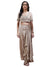 Ritu Kumar Beige Embroidered Pre-Draped Saree