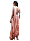 Ritu Kumar Peach Embroidered Pre-Draped Saree