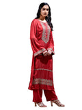 Rust Embroidered Kurta Set