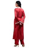 Rust Embroidered Kurta Set