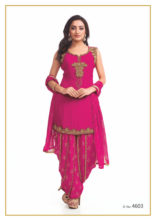 Pink and Gold Festive Patiyala Suit Pink and Gold Festive Patiyala Suit