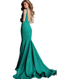 Jovani Jade Fitted Plunging Neckline Gown Dress