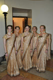 Royal Look Gold Matching Bridesmaid Saris
