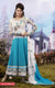 Blue, White and Off White Georgette Anarkali Salwar Kameez (D. No. 5004-B)