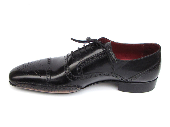 Paul Parkman Men's Captoe Oxfords Black Shoes (Id#5032) Size 9-9.5 D(M) US