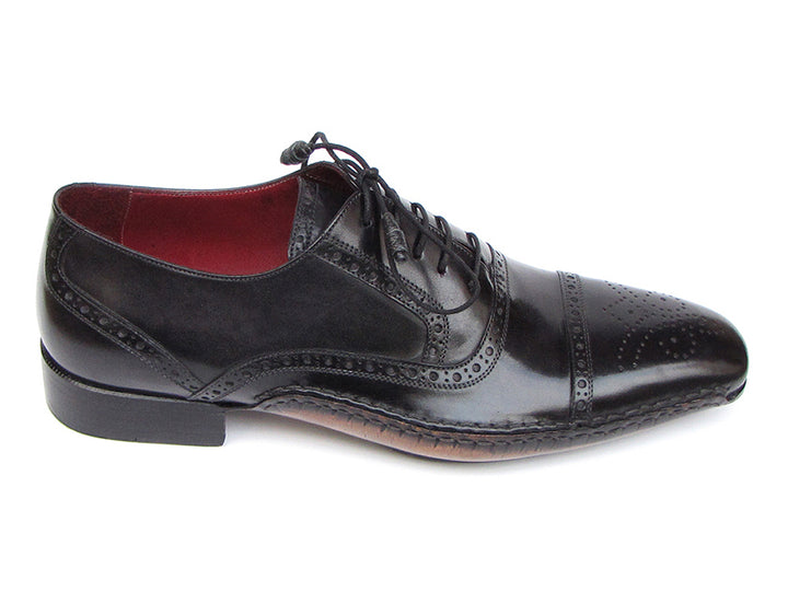 Paul Parkman Men's Captoe Oxfords Black Shoes (Id#5032) Size 7.5 D(M) US