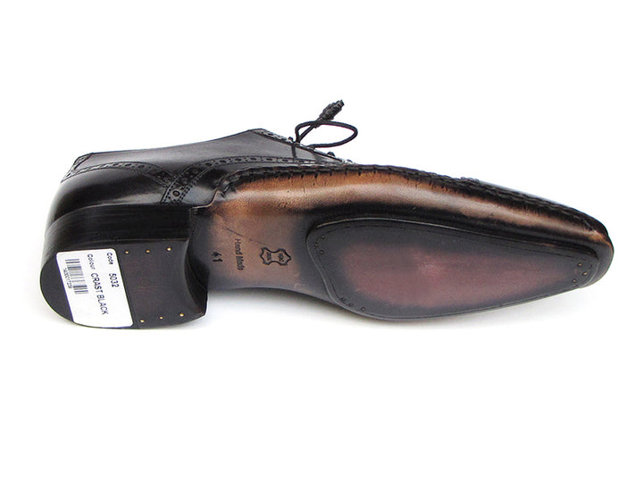 Paul Parkman Men's Captoe Oxfords Black Shoes (Id#5032)