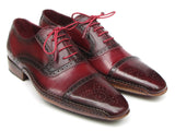 Paul Parkman Men's Side Handsewn Captoe Oxfords Red/Bordeaux Shoes (Id#5032) Size 8-8.5 D(M) US