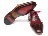 Paul Parkman Men's Side Handsewn Captoe Oxfords Red/Bordeaux Shoes (Id#5032) Size 9.5-10 D(M) US