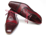 Paul Parkman Men's Side Handsewn Captoe Oxfords Red/Bordeaux Shoes (Id#5032) Size 9-9.5 D(M) US