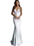Jovani White Sequin Fitted Strapless Prom Dress