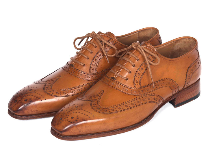 Paul Parkman Wingtip Oxfords Cognac Shoes (ID#5447-CGN) Size 8-8.5 D(M) US