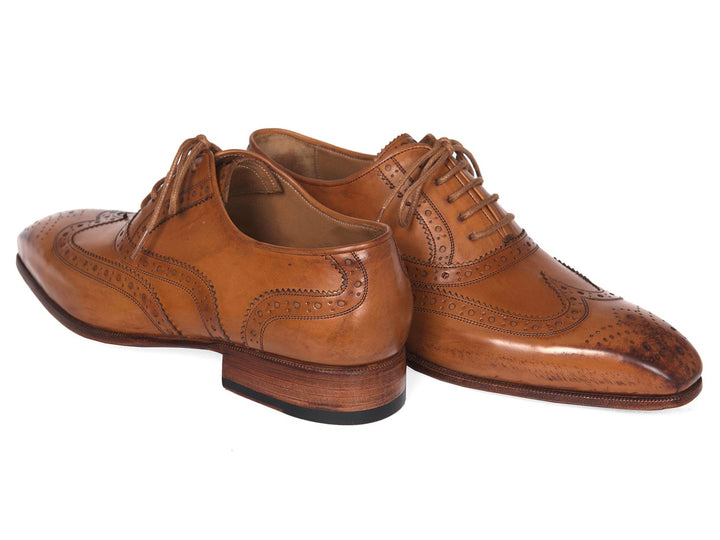 Paul Parkman Wingtip Oxfords Cognac Shoes (ID#5447-CGN)
