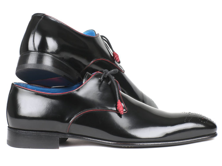 Paul Parkman Medallion Toe Black Derby Shoes (ID#54RG88)