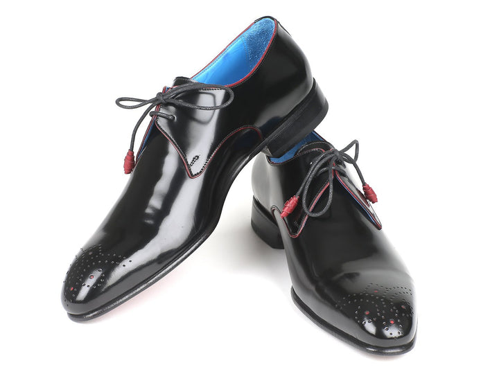 Paul Parkman Medallion Toe Black Derby Shoes (ID#54RG88) Size 6.5-7 D(M) US