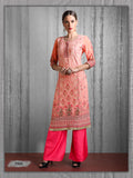 Vibrant Peach Embroidered Chikankari Kurti