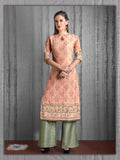 Peach Embroidered Chikankari Kurti