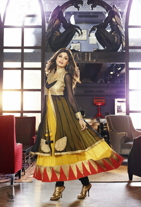 Long Black Anarkali Gown by Shilpa Shetty (6009)