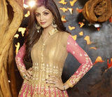Long Pink Shimmer Anarkali by Shilpa Shetty (6011)