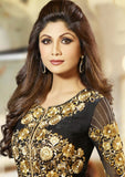 Long Black Embroidered Anarkali by Shilpa Shetty (6014)