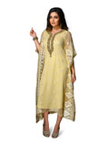 Lime Yellow Kaftan Style Long Kurti