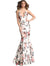 Jovani Multi Color Floral Fitted V Neck Evening Dress
