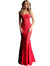 Jovani Red Embellished Lace Open Back Prom Dress