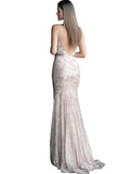 Jovani Rose Gold Mermaid Prom Dress