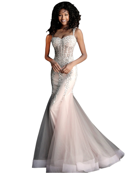 taupe prom dress Champagne 2026 Sheath Prom Dress Pleated Lace Long V-neck Sleeveless