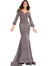 Jovani Burgundy Long Sleeve Off the Shoulder Prom Dress