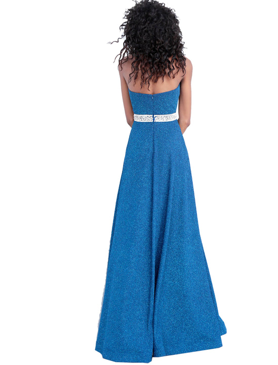 Jovani Atlantic Honor Crystal Embellished Belt Glitter Prom Dress Saris and Things Jovani Atlantic Honor Crystal Embellished Belt Glitter Prom Dress Saris and Things