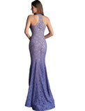 Jovani Ink High Neck Racer Back Lace Prom Dress
