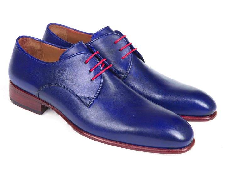 Paul Parkman Blue Hand Painted Derby Shoes (ID#633BLU13) Size 6.5-7 D(M) US