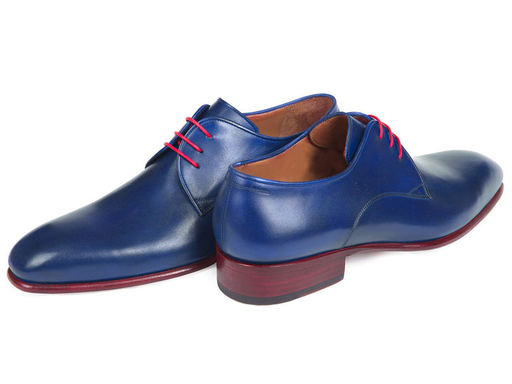 Paul Parkman Blue Hand Painted Derby Shoes (ID#633BLU13) Size 6 D(M) US