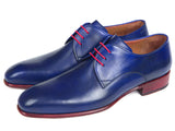 Paul Parkman Blue Hand Painted Derby Shoes (ID#633BLU13) Size 8-8.5 D(M) US