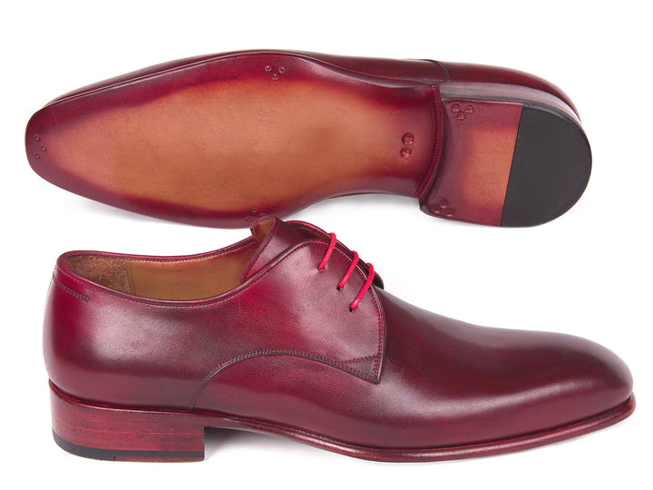 Paul Parkman Burgundy Hand Painted Derby Shoes (ID#633BRD72) Size 6.5-7 D(M) US