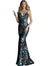 Jovani Black Multi Sequin Embellished Backless Prom Dress