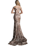 Jovani Copper Gold Off the Shoulder Sweetheart Neck Prom Dress