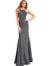 Jovani Gunmetal Fitted Crew Neck Sleeveless Prom Dress