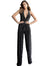 Jovani Black Beaded Backless Low V Neck Prom Jumpsuit Dress