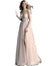 Jovani Nude Beaded Sheer Bodice Tulle Prom Dress