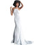 Jovani Soft Blue Silver Backless Glitter Prom Gown Dress