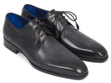 Paul Parkman Men's Black Medallion Toe Derby Shoes (ID#6584-BLK) Size 9.5-10 D(M) US