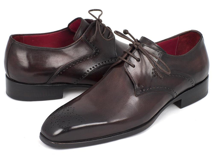 Paul Parkman Men's Brown Medallion Toe Derby Shoes (ID#6584-BRW) Size 6.5-7 D(M) US