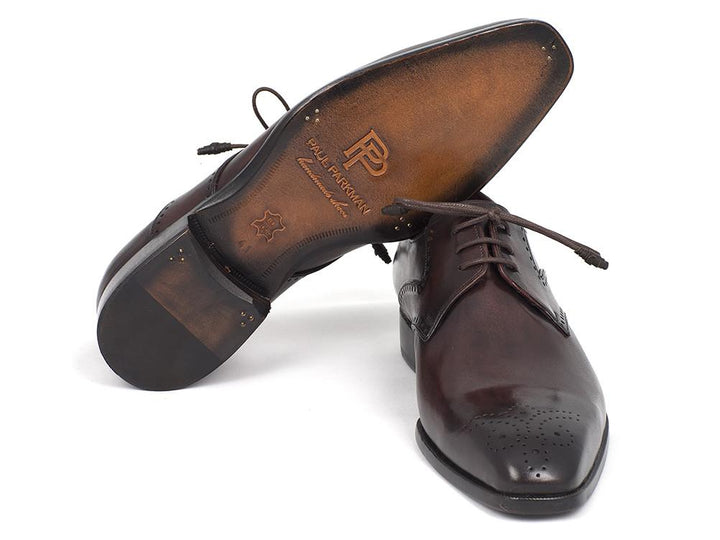 Paul Parkman Men's Brown Medallion Toe Derby Shoes (ID#6584-BRW) Size 9-9.5 D(M) US