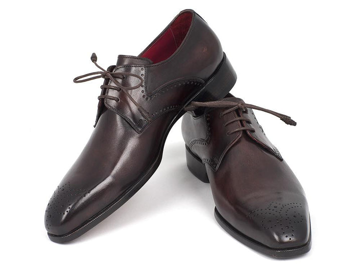 Paul Parkman Men's Brown Medallion Toe Derby Shoes (ID#6584-BRW) Size 6 D(M) US