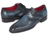 Paul Parkman Men's Navy & Blue Medallion Toe Derby Shoes (ID#6584-NAVY) Size 6.5-7 D(M) US