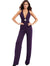 Jovani Purple Backless V Neck Prom Jumpsuit Dress