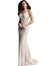 Jovani Champagne Open Back Embellished Prom Dress