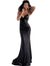 Jovani Black Fitted Strapless Ruched Bodice Prom Dress